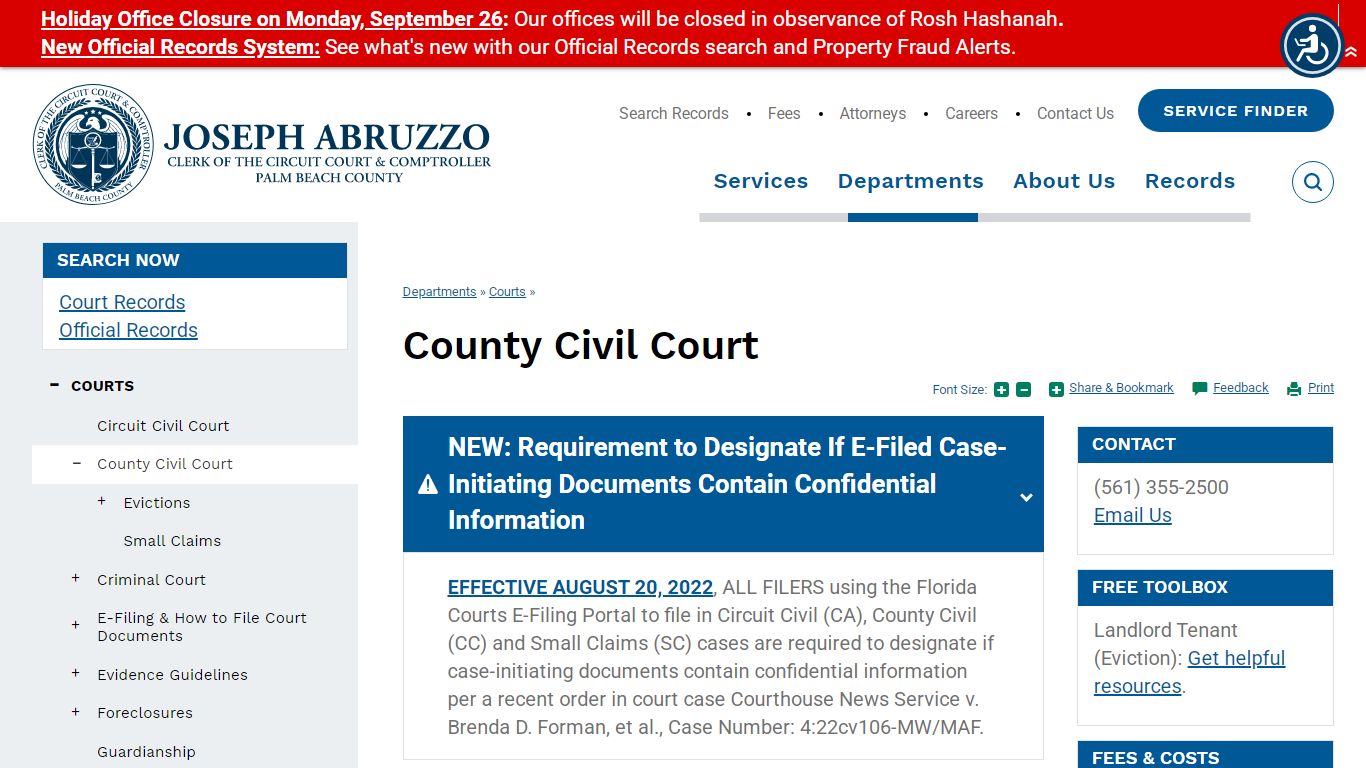 Clerk of the Circuit Court & Comptroller, Palm Beach County