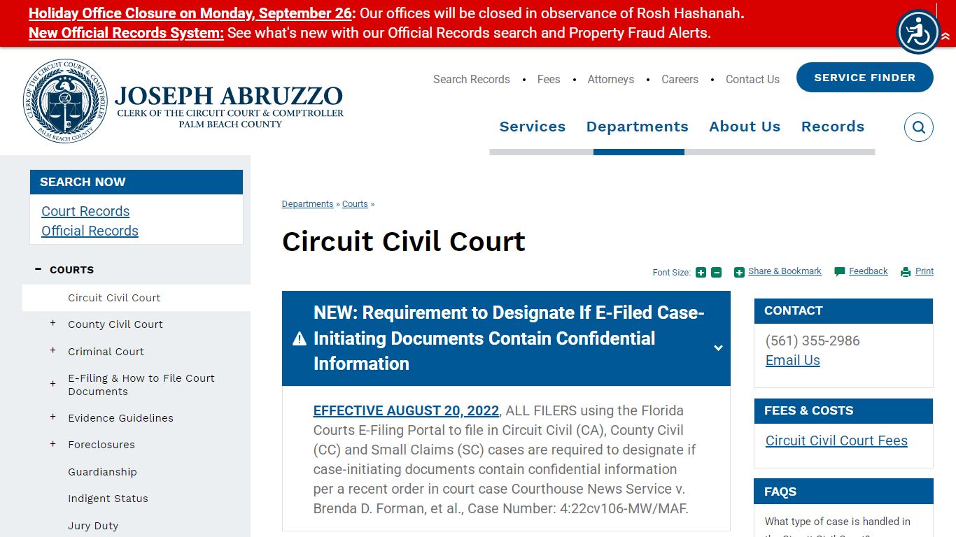 Clerk of the Circuit Court & Comptroller, Palm Beach County